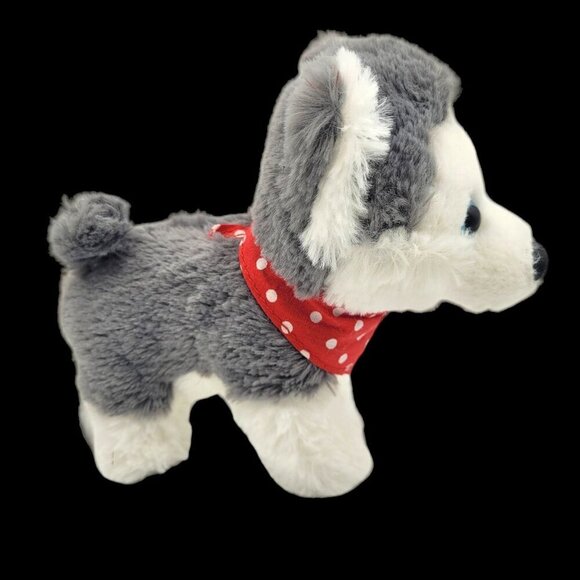 GUND Husky Dog Wolf Pup 7" Red Bandana Gray White Plush Stuffed Toy Walmart 2019 - Picture 2 of 7